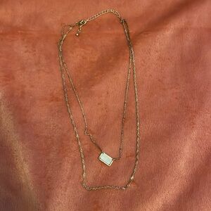 Double gold chain necklace